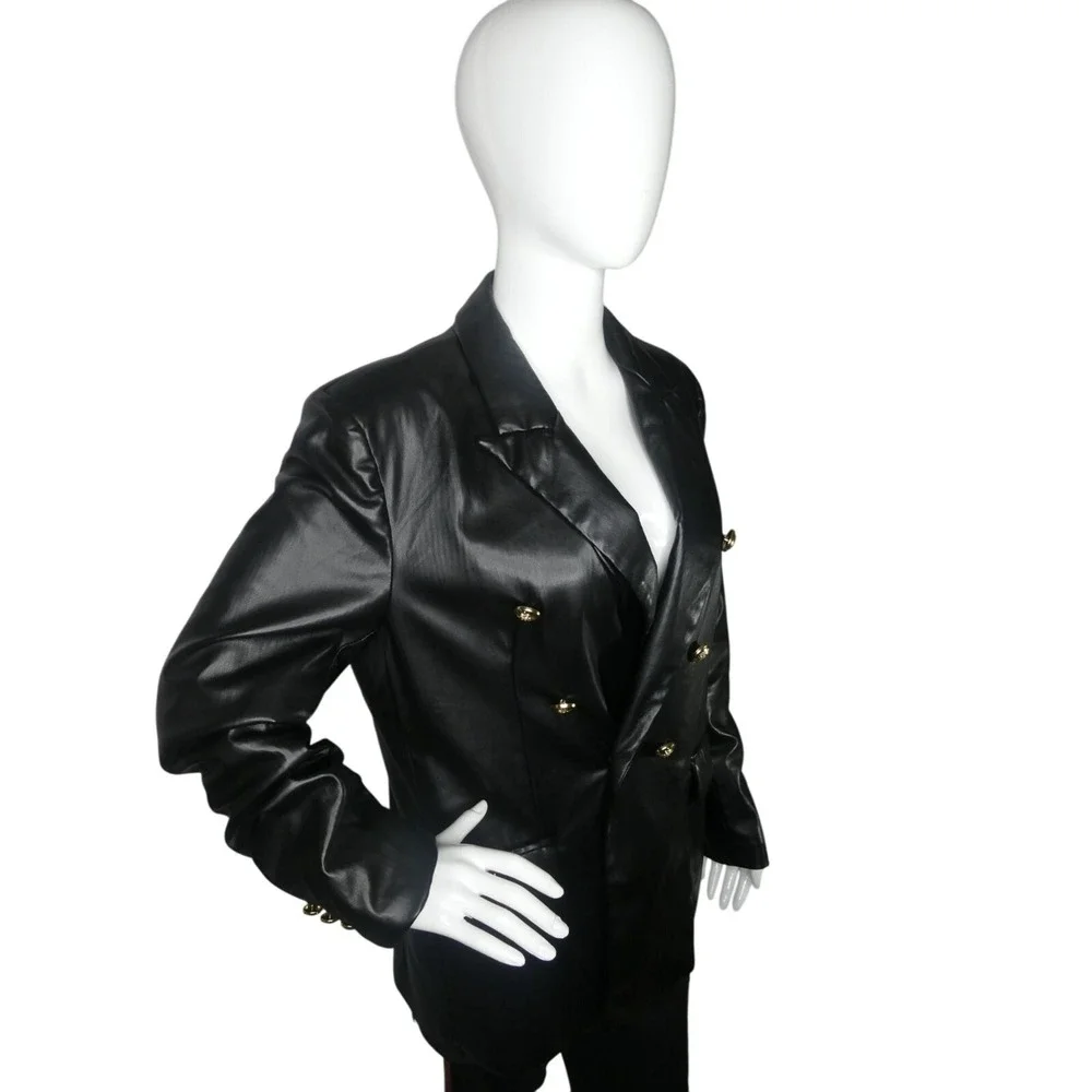 Truth Women's Faux Leather Jacket Black Size 10‎
